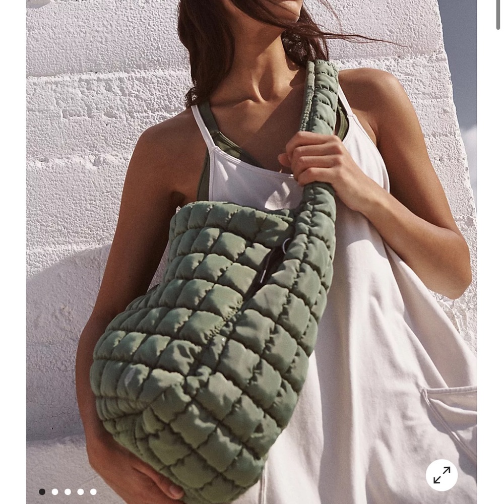 Free People Movement Quilted Carryall Bag Washed Sage Green
